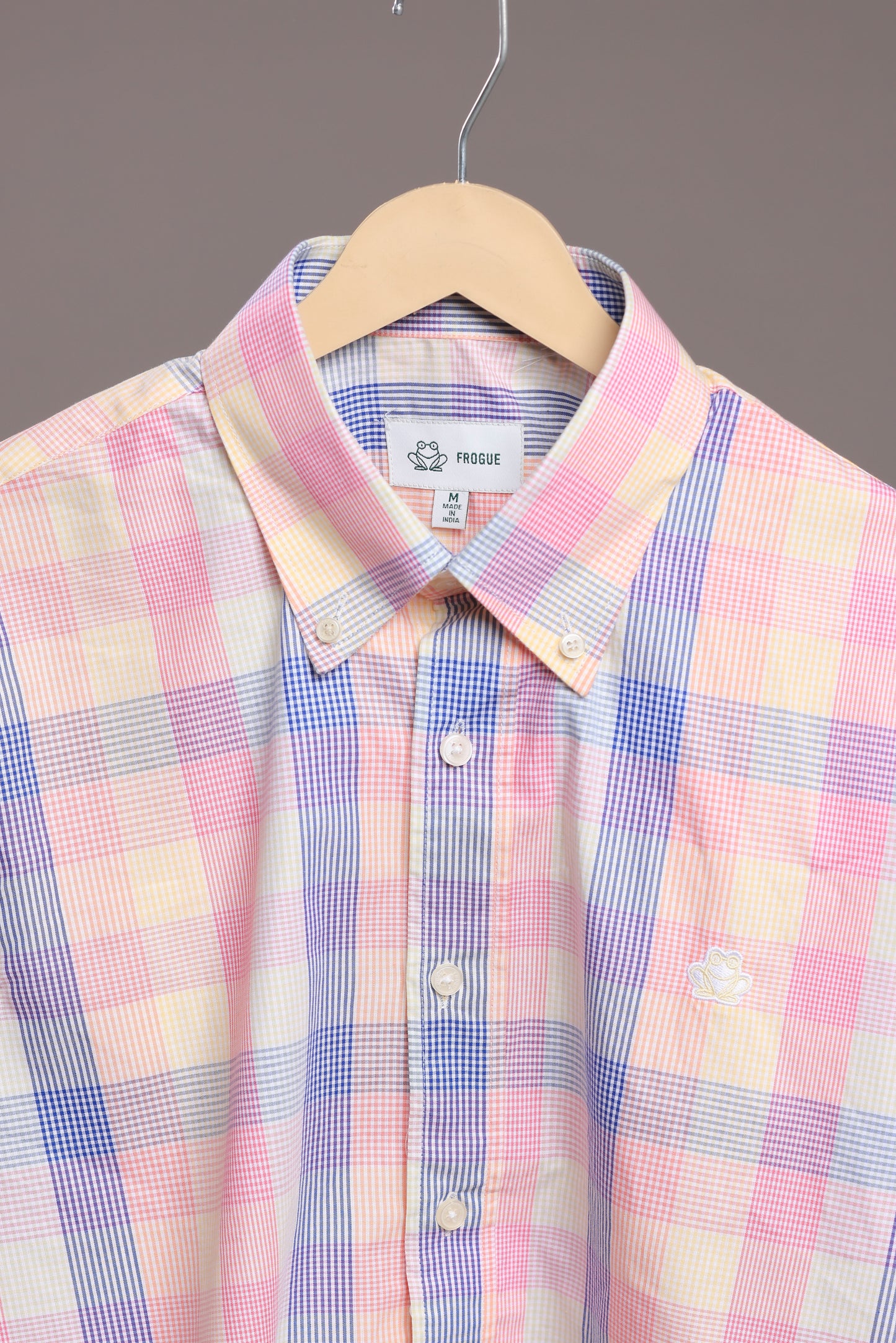Pink Charm – Men’s Regular Fit Checked Cotton Shirt
