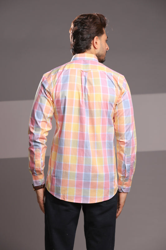 Morning Dew Checks – Men’s Regular Fit Cotton Shirt
