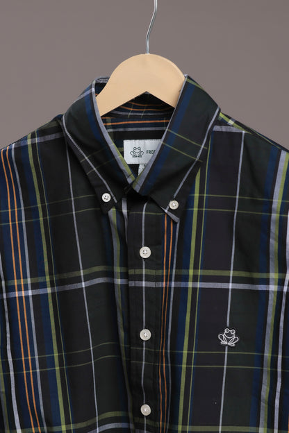 Midnight Green Checks – Men’s Regular Fit Cotton Shirt