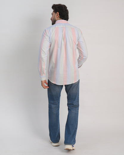Stripe Oxford Regular Fit Shirt – Blush Pink & Sky Blue