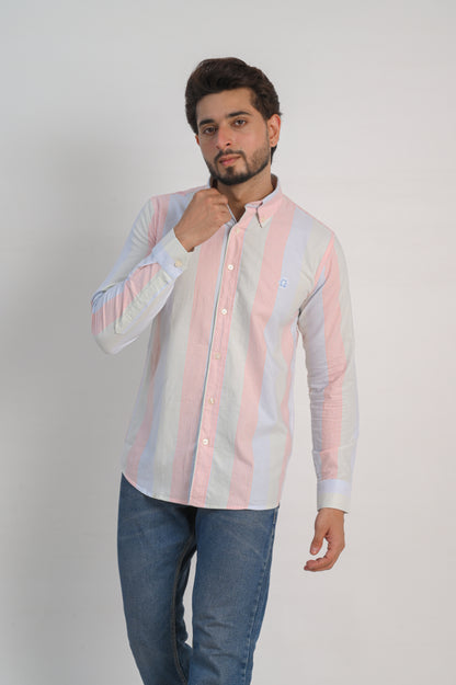 Stripe Oxford Regular Fit Shirt – Blush Pink & Sky Blue