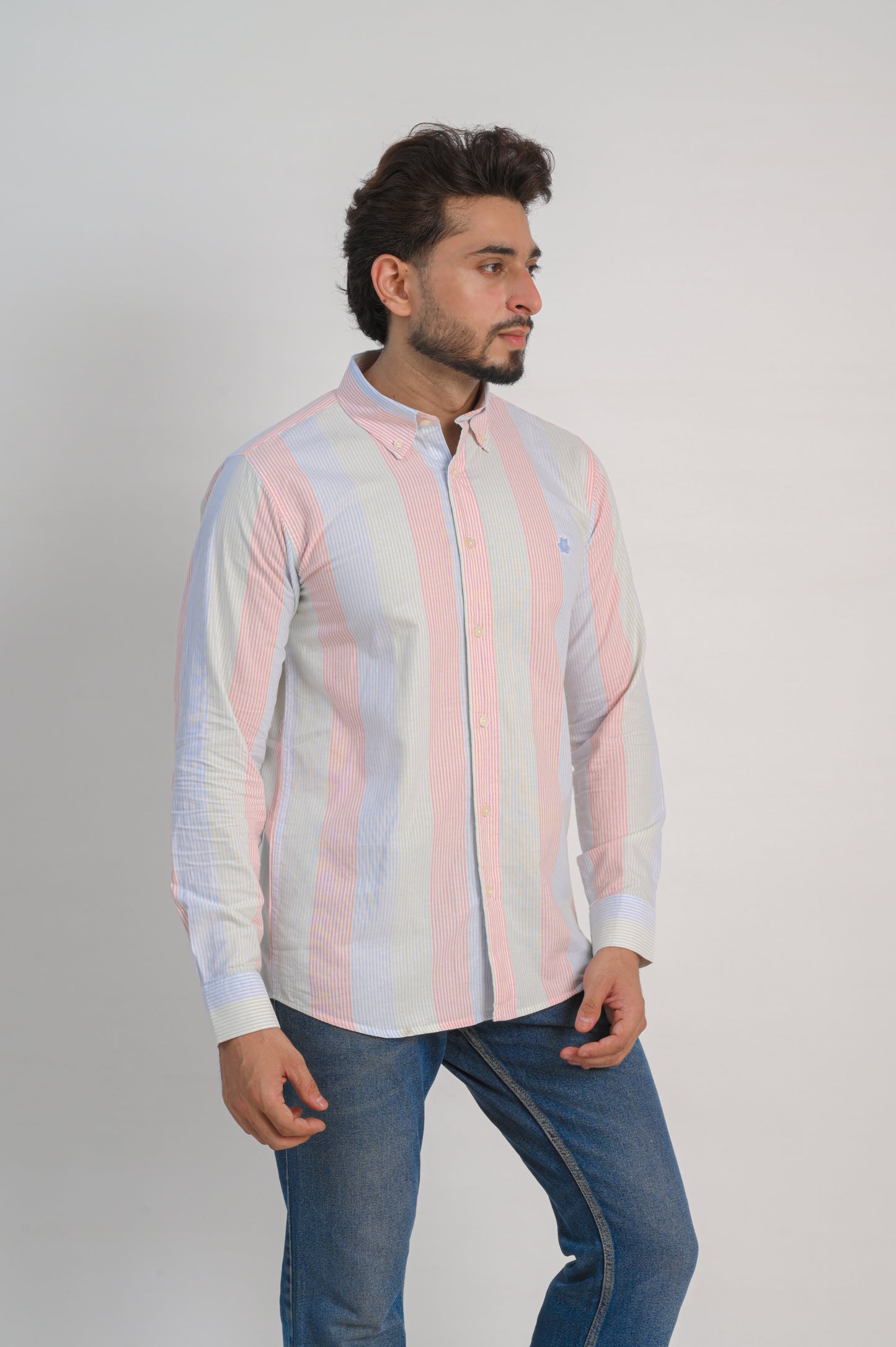 Stripe Oxford Regular Fit Shirt – Blush Pink & Sky Blue