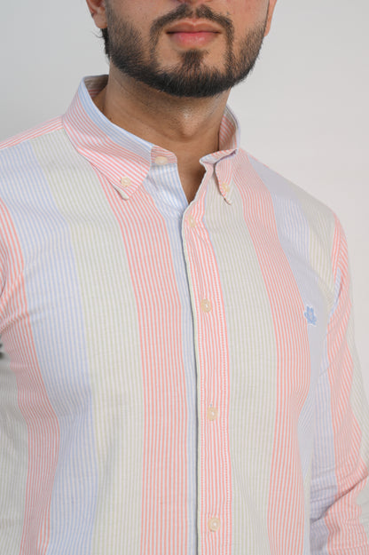 Stripe Oxford Regular Fit Shirt – Blush Pink & Sky Blue
