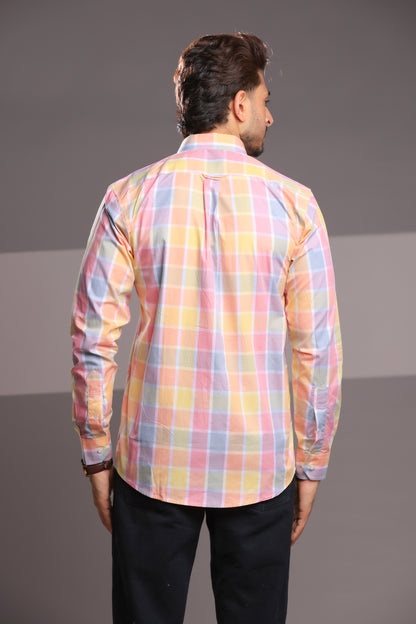 Morning Dew Checks – Men’s Regular Fit Cotton Shirt