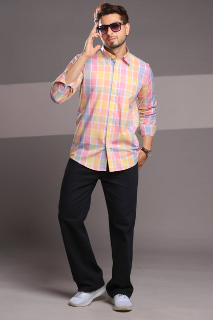 Morning Dew Checks – Men’s Regular Fit Cotton Shirt