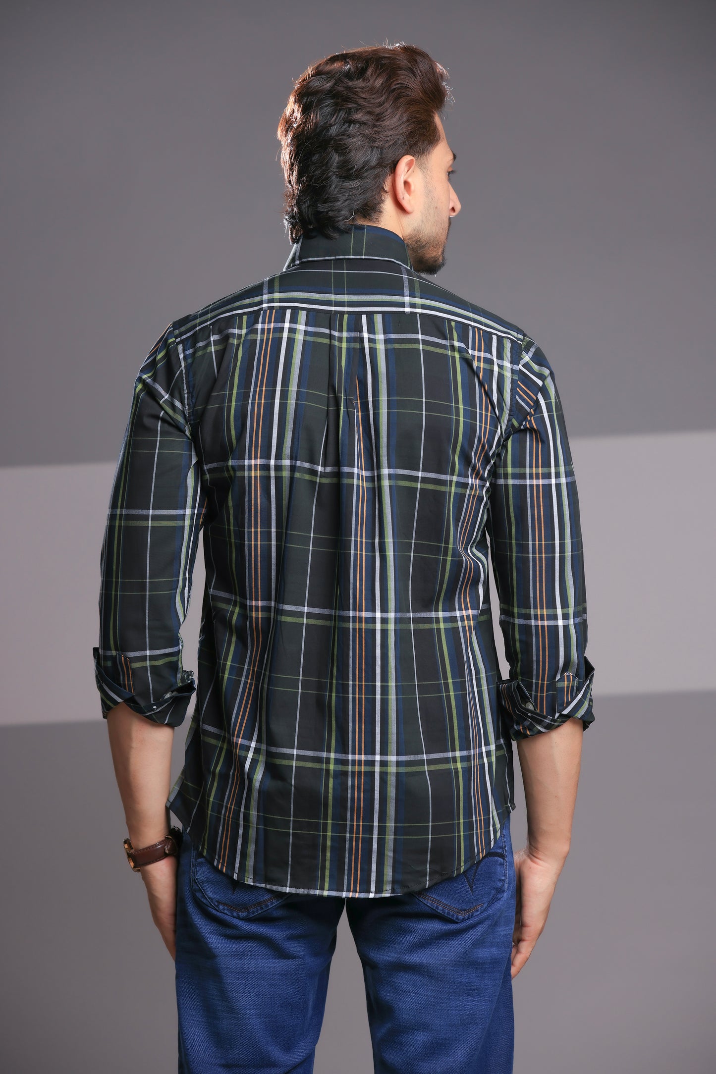 Midnight Green Checks – Men’s Regular Fit Cotton Shirt