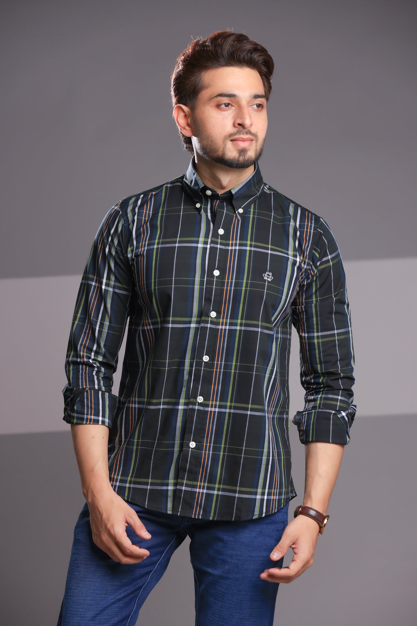 Midnight Green Checks – Men’s Regular Fit Cotton Shirt